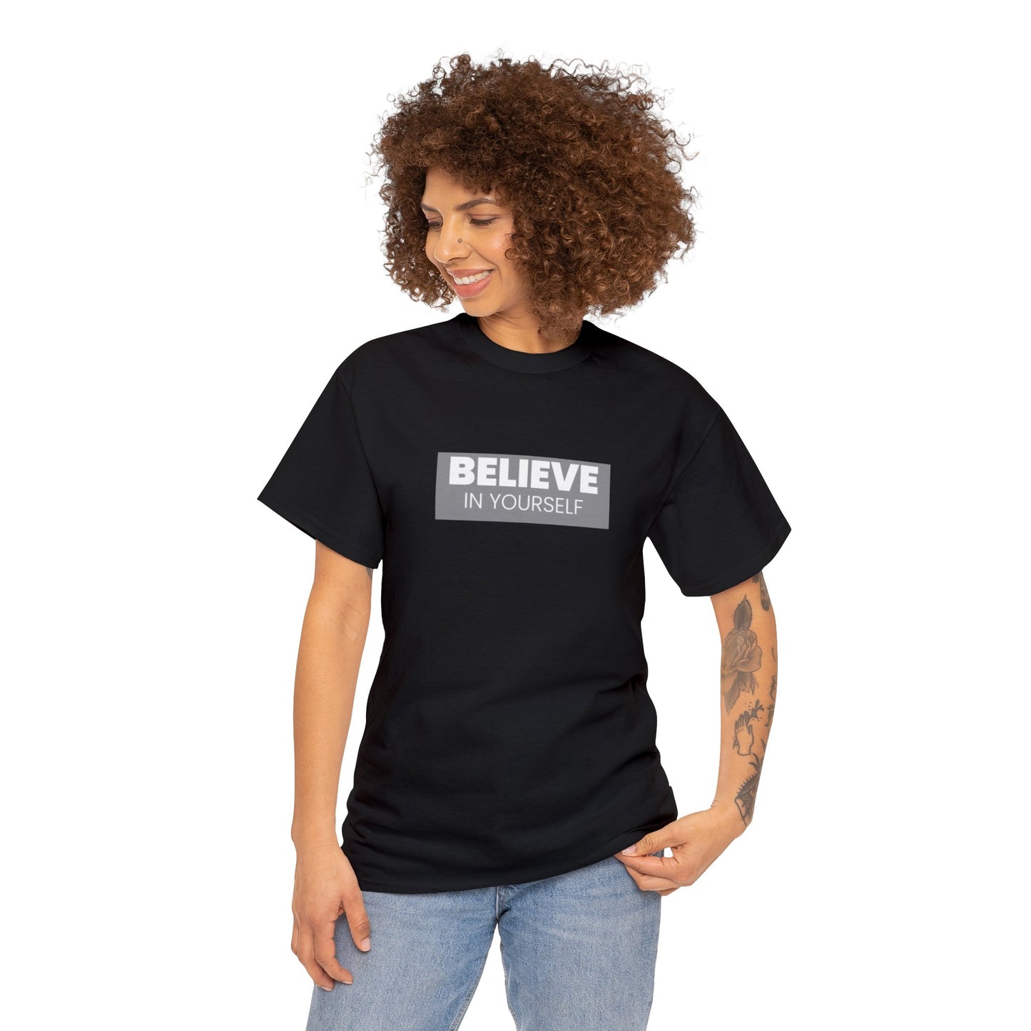 "Cree en ti mismo" Camiseta unisex de algodón pesado