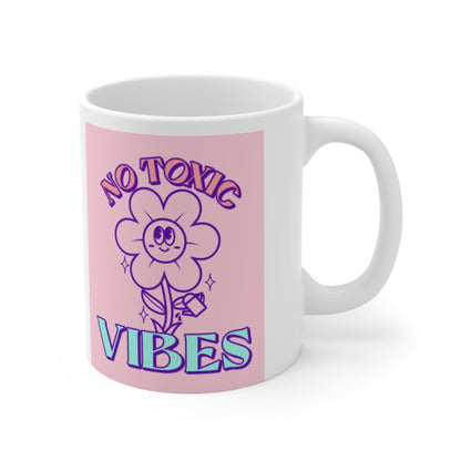 "NO TOXIC VIBES" Ceramic Coffee Cup