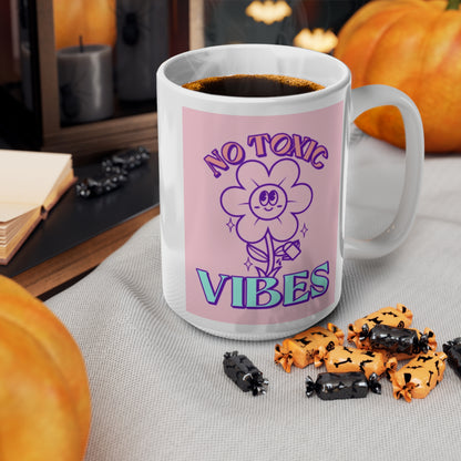 "NO TOXIC VIBES" Ceramic Coffee Cup