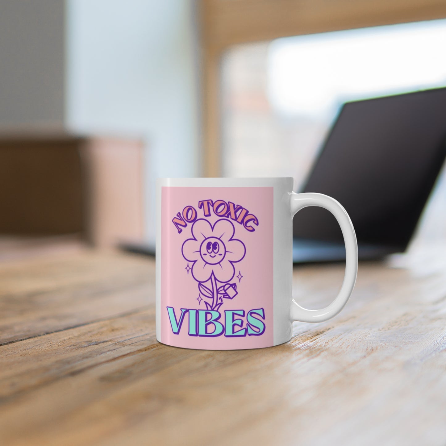 "NO TOXIC VIBES" Ceramic Coffee Cup